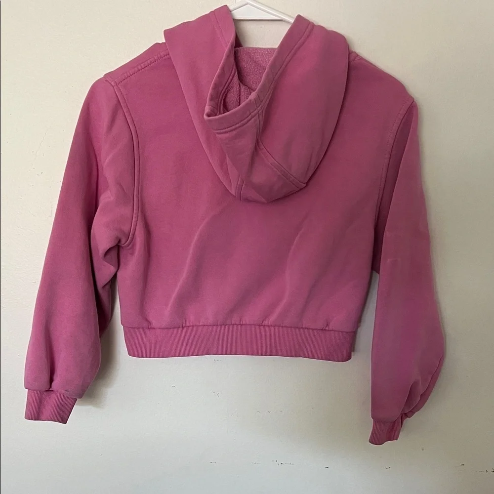 Nike Pink Club Fleece Cropped Hoodie Girls Size Medium